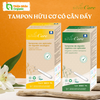  Băng vệ sinh   tampon   hữu cơ 2,3,4 giọt có cần đẩy Silvercare 
