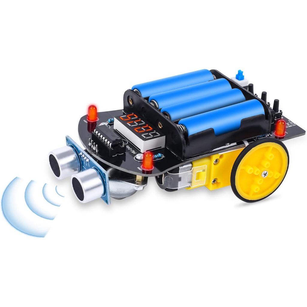 [Lập Trình] Xe Tránh Vật Cản cảm biến siêu âm HC-SR04 - Kit điện tử học lập trình, Rèn Kỹ Năng Hàn M