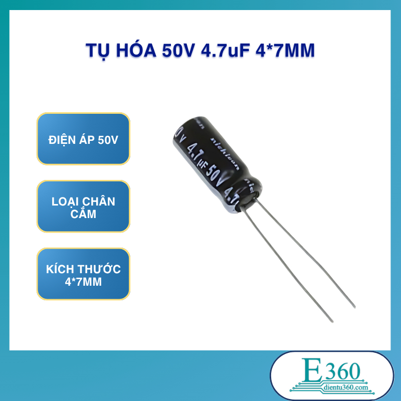 Tụ Hóa 50V 4.7uF 4*7MM (50Pcs)