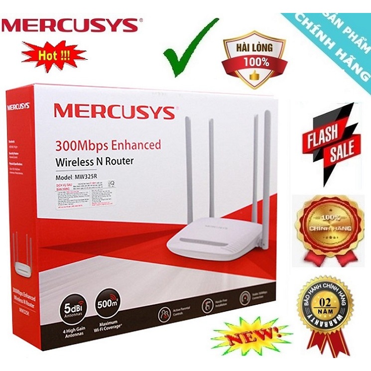 Bộ phát WiFi Mercusys  MW325R Chuẩn N Tốc Độ 300Mbps