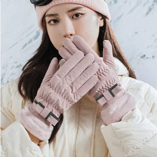 Bao tay nữ, bao tay phao, bao tay đi lạnh lót lông chống nước, găng tay nữ nỉ ấm áp, cảm ứng điện thoại, cách nhiệt