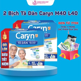 Combo 2 Bịch Tã Dán Caryn Siêu Thấm Size M40 Và L40 - Gói Lớn Siêu Tiết Kiệm - Tã Người Già - Thanh Ngân Shop