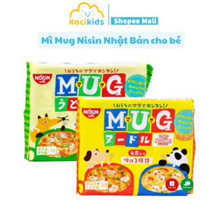  Mì MUG Nissin Nhật Cho Bé Từ 12 Tháng – 4 Gói Mì + 4 Gói Gia Vị – Sợi Somen Udon – Dễ Pha – Ăn Dặm Tiện Lợi 