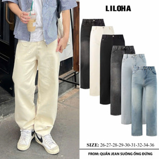  Quần Jean Nam Ống Đứng LILOHA Màu Be Kem Basic Form Tôn Dáng Phong Cách Retro Menswear – QJ02 