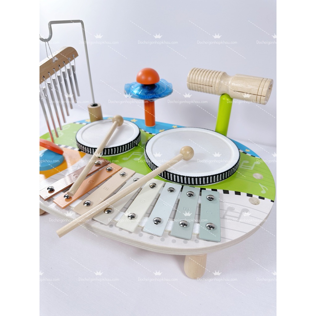 Bộ nhạc cụ cho bé 7 trong 1bằng gỗ Music Table 12m+
