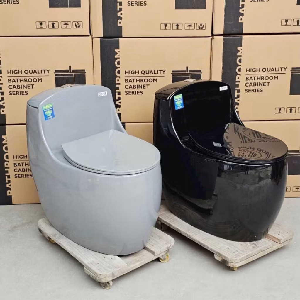 Bồn Cầu Trứng, Bệt Trứng, Bồn Cầu Một Khối, Bệt Liền Khối 2236 Xả Xoáy 2 Lỗ xả Mạnh Cầu Trứng Lưng D