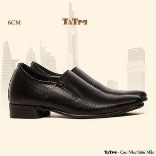   6CM  Giày Tăng Chiều Cao Nam T&Tra S952 Đen Sọc - Cao Bí Mật Từ Bên Trong 