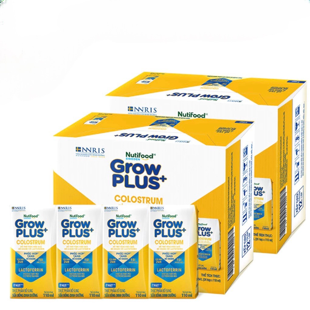 Sữa Dinh Dưỡng Nutifood GrowPLUS+ Colostrum Lactoferrin Thùng 24 Hộp