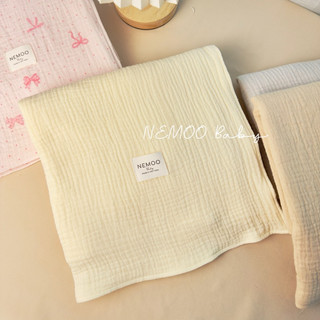 Khăn tắm sơ sinh, khăn tắm muslin, chăn xô muslin 4 lớp 105x95cm, 70x90cm dòng Cao Cấp NEMOO Baby