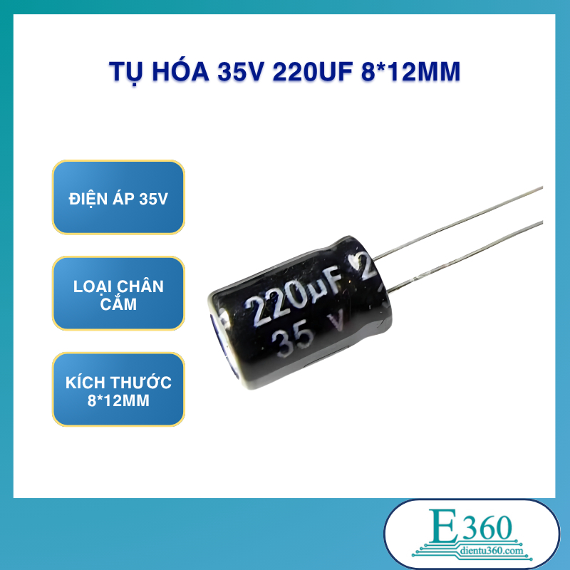 Tụ Hóa 35V 220uF 8*12MM (20Pcs)