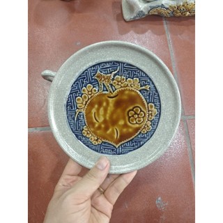 Bộ ấm trà men rạn đắp nổi