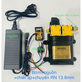  Máy bơm đôi mini OSAKA 12V tăng áp bơm rửa xe phun sương tự động hút và ngắt nước 