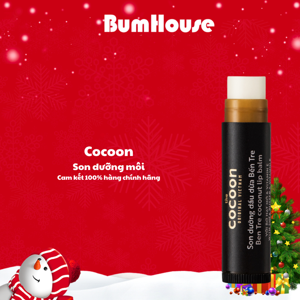 Son Dưỡng Dầu Dừa Cocoon Ben Tre Coconut Lip Balm With Shea Butter & Vitamin E - 5g
