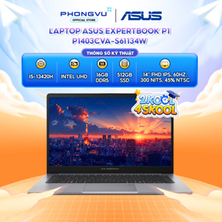  Laptop Asus ExpertBook P1 P1403CVA-S61134W  Core i5-13420H  Onboard graphics  16GB  512GB  Windows 11  - Bảo hành 36 th 