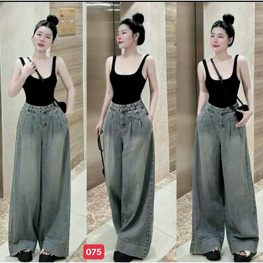 Quần jean nữ suông rộng A-T Fashion, quần baggy nữ chất denim dáng suông thời trang trẻ trung- MQ075