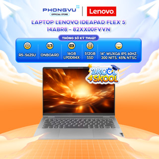 Laptop Lenovo IdeaPad Flex 5 14ABR8 - 82XX00FVVN (AMD Ryzen 5 5625U) (Xám) - Bảo hành 24 tháng