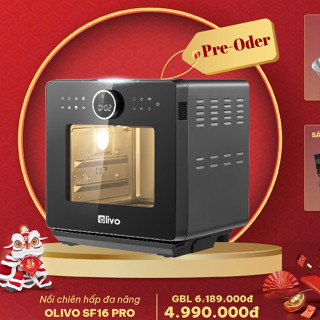 [Mẫu 2025] Nồi chiên không dầu - hấp hơi nước Olivo SF16 PRO "MAX" - 16 lít hàng chính hãng