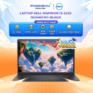  Laptop Dell Inspiron 15 3530 N5I5407W1-Black  i5-1334U   Đen  - Bảo hành 12 tháng 