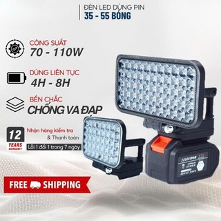  Đèn led gắn pin máy khoan Bộ Đèn led gắn chân pin phổ thông 35 -55 bóng có tay cầm và 2 cổng USB. 