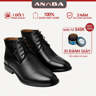 Giày Boot Nam Da Bò Đế Cao ANBA GBD-02 Chất Liệu Da Bò Cao Cấp, Đế Cao Su, Bảo Hành 24 Tháng