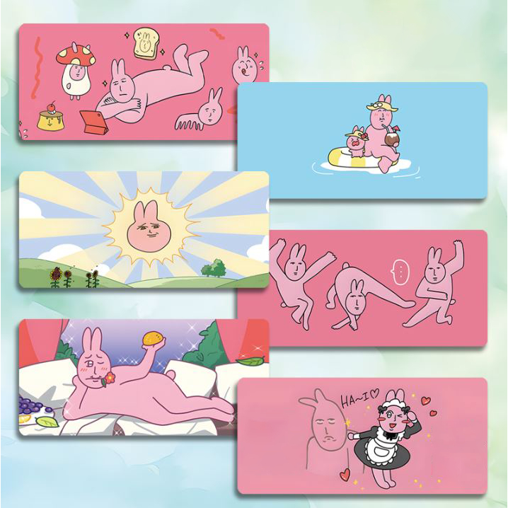 Lót Chuột Thỏ Hồng Chill Hài Hước – Miếng Lót Máy Tính Chống Trượt Cỡ Lớn Size 70x30 80x30 90x40