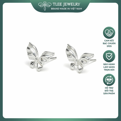 Khuyên tai bạc nữ TLEE đôi cánh thiên thần Angel Wings sang trọng, tỏa sáng TLEE JEWELRY B0558