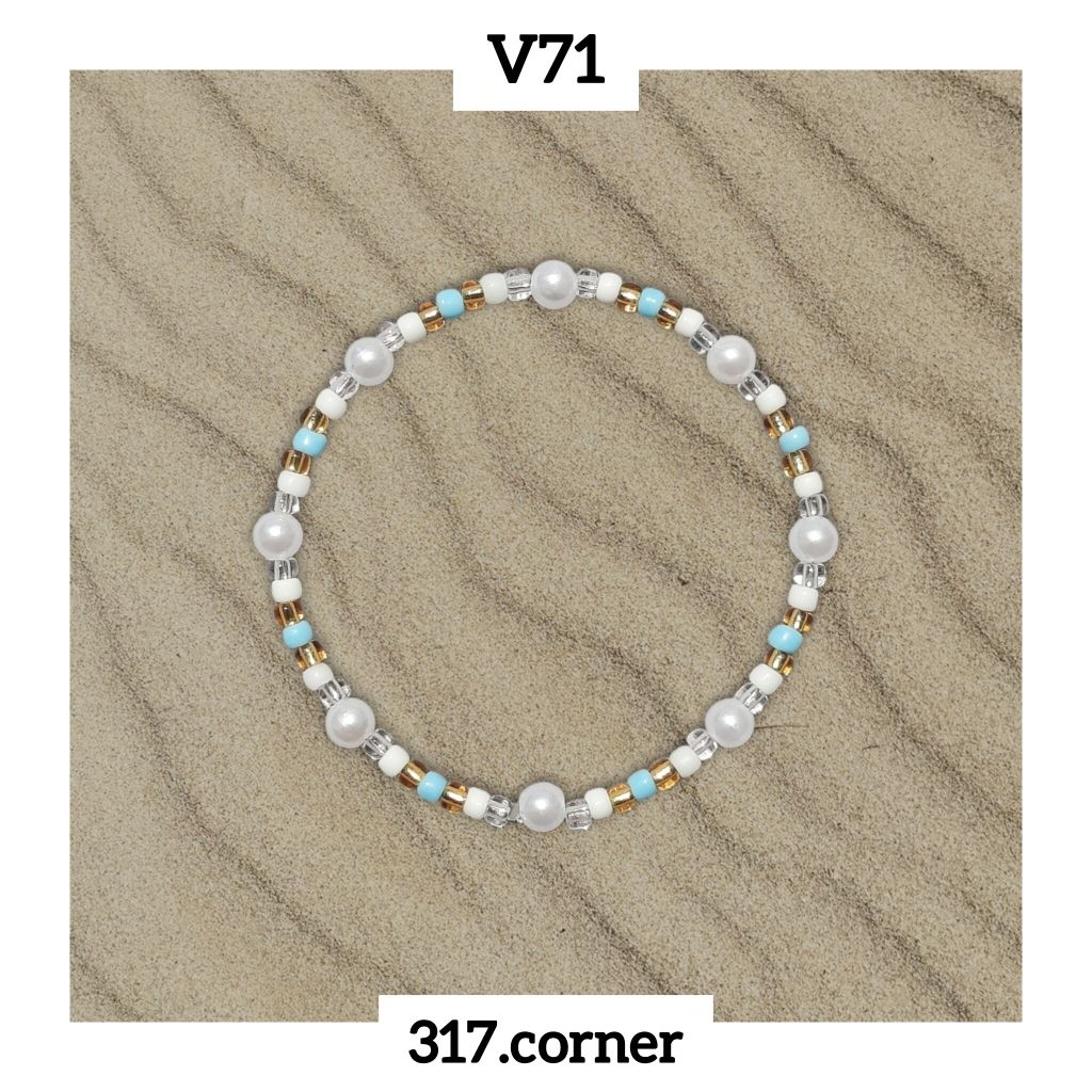 [Hàng đặt trước] Vòng tay hạt cườm phối hạt trai - V71 - 317.corner