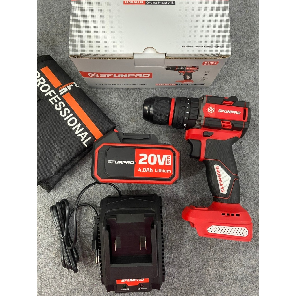 Máy khoan búa dùng pin Sfunpro 20V S20BL6813R ( chưa kèm pin sạc )