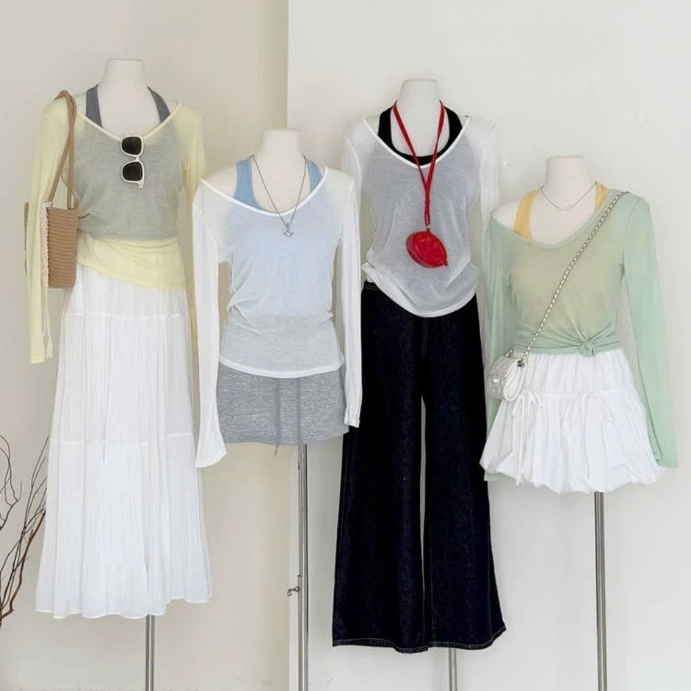[SET 2 MÓN] Set Áo Thun Giấy Đi Biển Kèm Áo Yếm Choàng Cổ Phong Cách Hàn Quốc Phù Hợp Mùa Hè Giveme.clothing_saigon | BigBuy360 - bigbuy360.vn