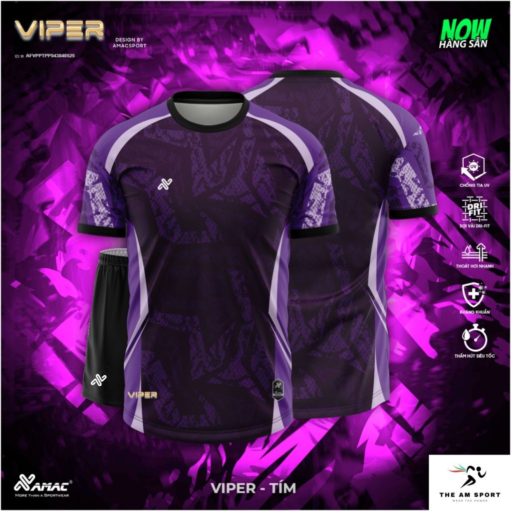 [In Tên & Số] Bộ Quần Áo Đá Bóng AMAC Viper - Thoáng Mát, Thấm Hút Tốt | The AM Sport