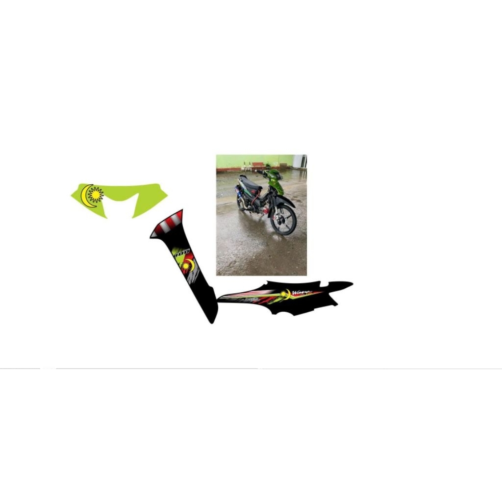 tem rời wave lớn 110 đen xanh lá cờ cao cấp