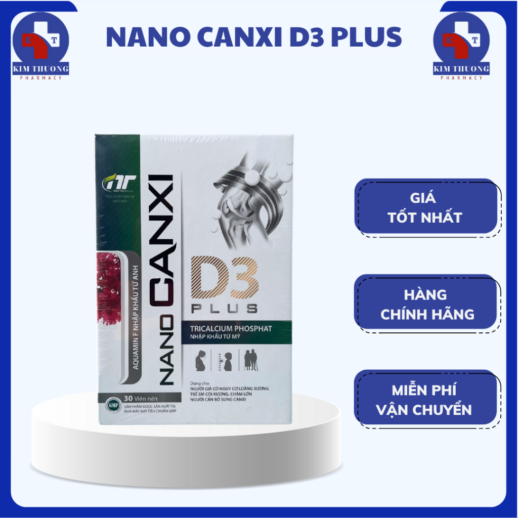 Nano Canxi D3 Plus - Bổ sung Canxi Nano, Vitamin D3 K2 MK7 - Hỗ trợ phát triển chiều cao, chắc khỏe 