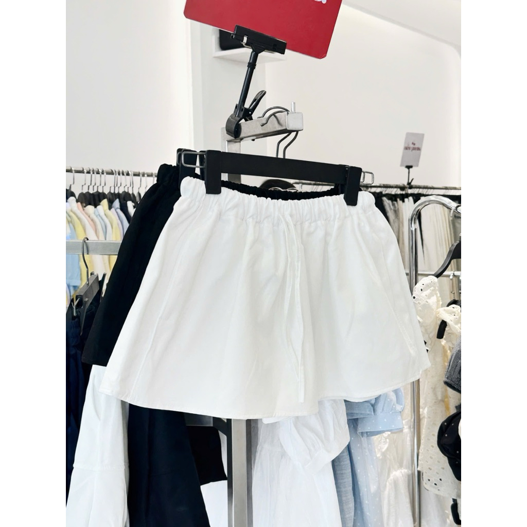 (ẢNH OLDSCHOOL) Chân váy quần kaki dáng ngắn chữ A rút dây dáng xoè CV118 | BigBuy360 - bigbuy360.vn