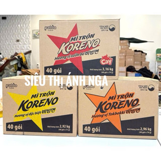  Thùng 40 Gói Mì Trộn Koreno Hương Vị Đặc Biệt Vị Sườn Bò Vị Tokboki 40 Gói x 73g 