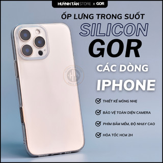  Ốp lưng iphone 17 air 16 pro max 15 promax ip 14 plus 13 12 silicon trong suốt GOR bảo vệ camera đt 