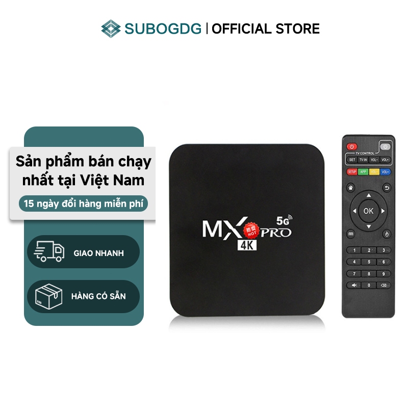 SUBOGDG Android TV Box Mxq Pro Ram 16+256GB Smart Tivi Box 4K Wifi 5G Android 11 xem truyền hình 100 kênh miễn phí