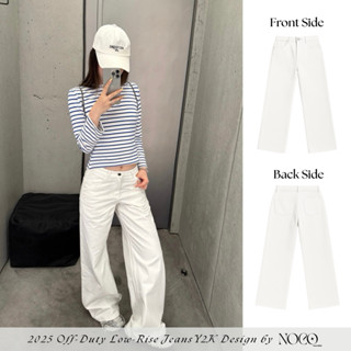  Quần Jean Nữ Cạp Trễ Low-Rise Jeans Y2K Màu Trắng Vibes Âu Mỹ by noco.label  Sẵn ảnh thật  