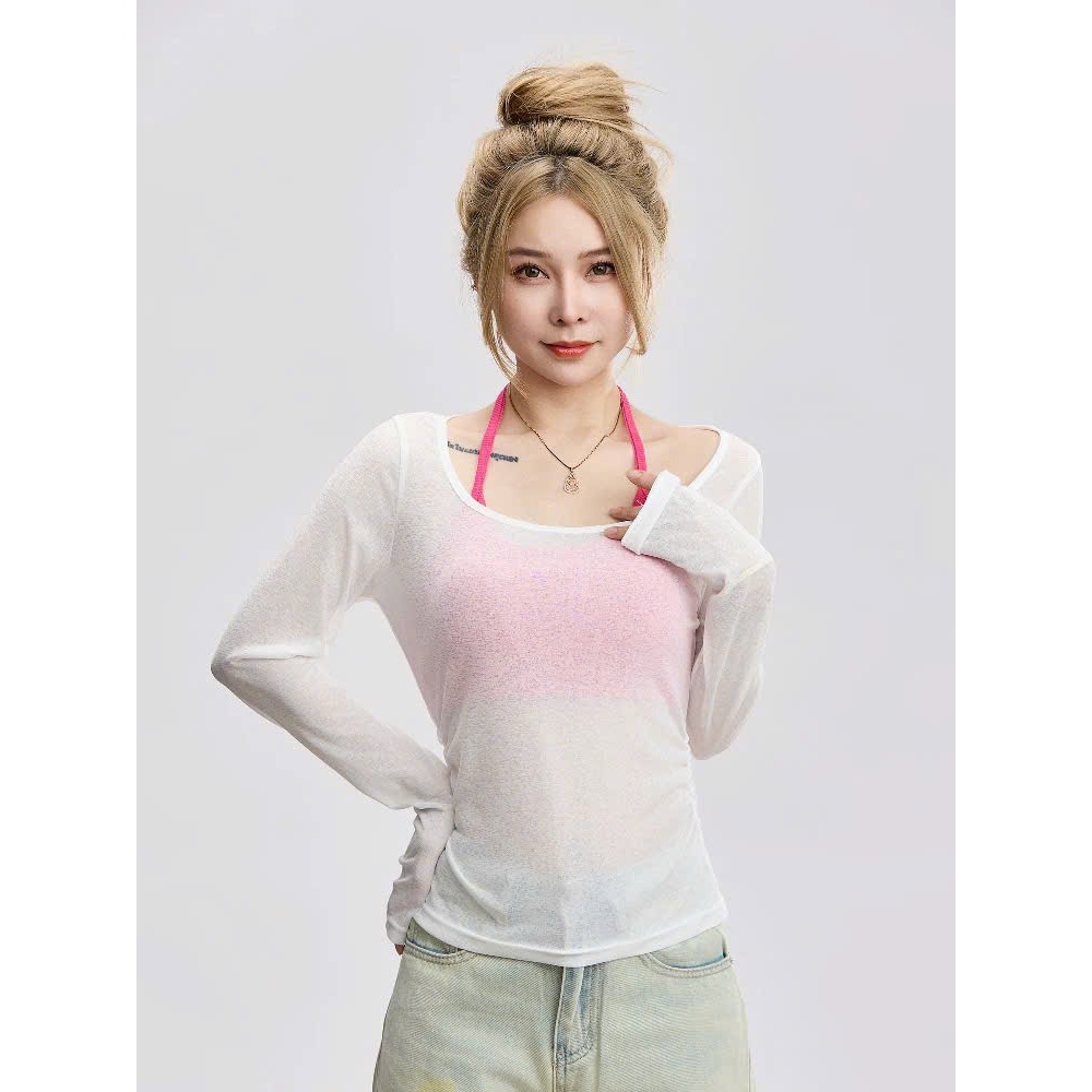 [TẶNG KÈM ÁO BRA] Set Hai Mảnh Cotton Xuyên Thấu Mỏng Mát Dáng Dài Kèm Áo 2 Dây Trong Mặc Mát Mùa Hè Đi Biển Không Nóng | BigBuy360 - bigbuy360.vn
