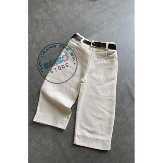 (KÈM THẮT LƯNG) Quần jean dài ống suông màu trắng kem siêu đáng yêu cho bé gái mặc đi học , đi chơi