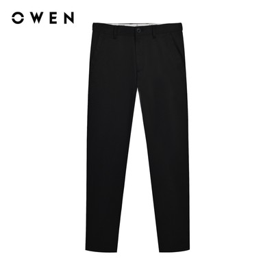 Owen - Quần khaki Regular Fit QKR241319 màu Đen chất liệu Poly recycled (Renu)