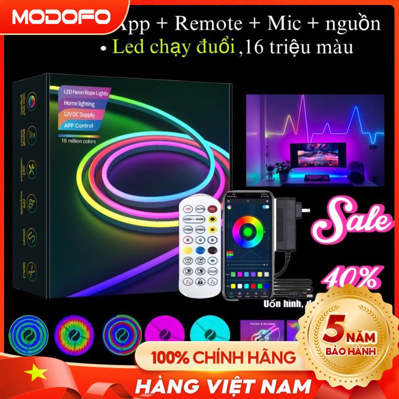 Đèn NEON FLEX aRGB Dây đèn neon chạy đuổi trang trí phòng ngủ, decor phòng khách