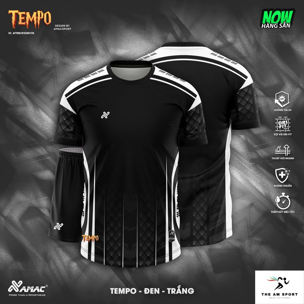 [In Tên & Số] Bộ Quần Áo Đá Bóng AMAC Tempo - Thoáng Mát, Thấm Hút Tốt | The AM Sport