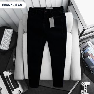 Quần jean đen trơn nam Skinny lưng cao đến 90kg- Quần bò nam đen co giãn HOTTREND đi học đi làm