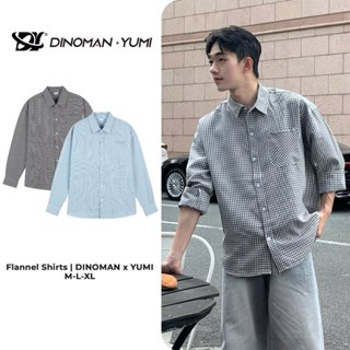  Áo Kẻ Flannel DINOMAN Dệt Mịn Không Nhăn Đứng Form Thoáng Mát Phong Cách Trẻ Trung Năng Động SM024 