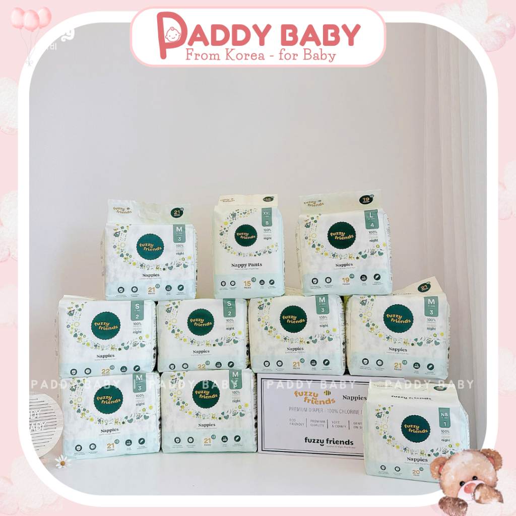 Tã/bỉm FUZZY FRIENDS nội địa ÚC dán/quần đủ size cho bé