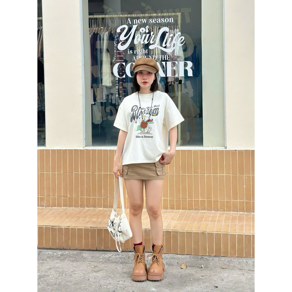 Áo thun Boxy Blossom - A0308