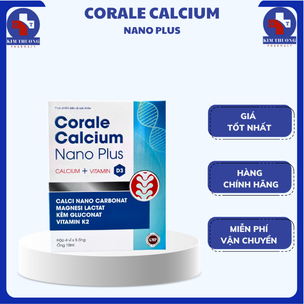 Corale Calcium Nano Plus – TPBVSK Bổ Sung Canxi Nano, Vitamin D3 Cho Xương Khỏe, Hỗ Trợ Phát Triển C