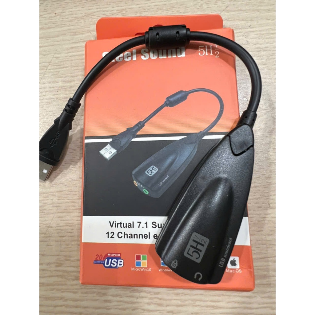 (Usb ra sound) Usb chuyển thành card âm thanh 7.1 5HV2 có dây có thể sử dụng cho máy tính bàn hoặc l