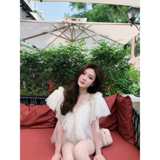 EMPINKSTUDIO/ ÁO REN CỔ V TIỂU THƯ XINH IU