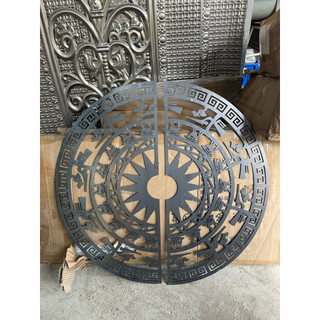 Sắt mỹ thuật CNC hoa văn trống đồng dày 3ly, 2 nửa.